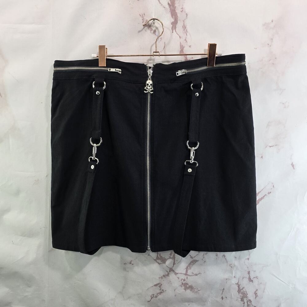 Killstar Skirt Womens XXL Y2K Grunge Goth Skull Suspenders Mini Dress Vamp